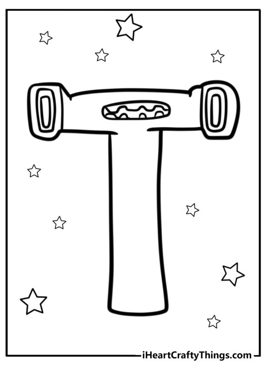 Letter t alphabet lore coloring page