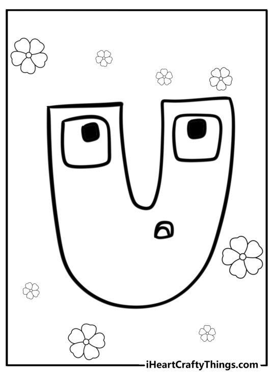 Letter u alphabet lore coloring page