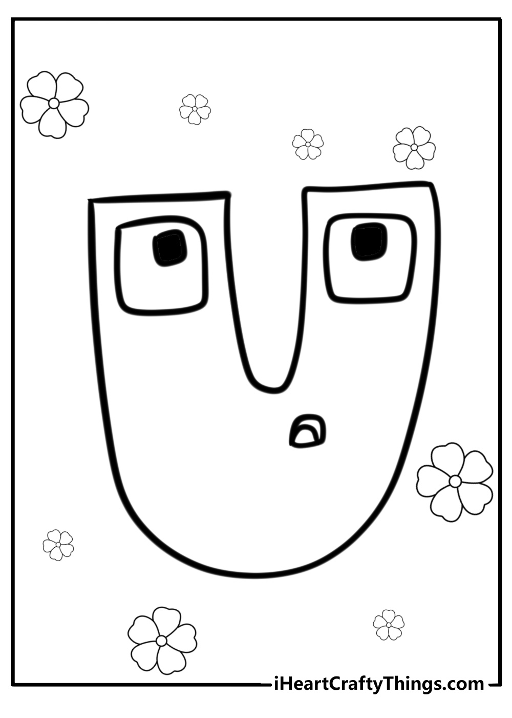 Letter u alphabet lore coloring page