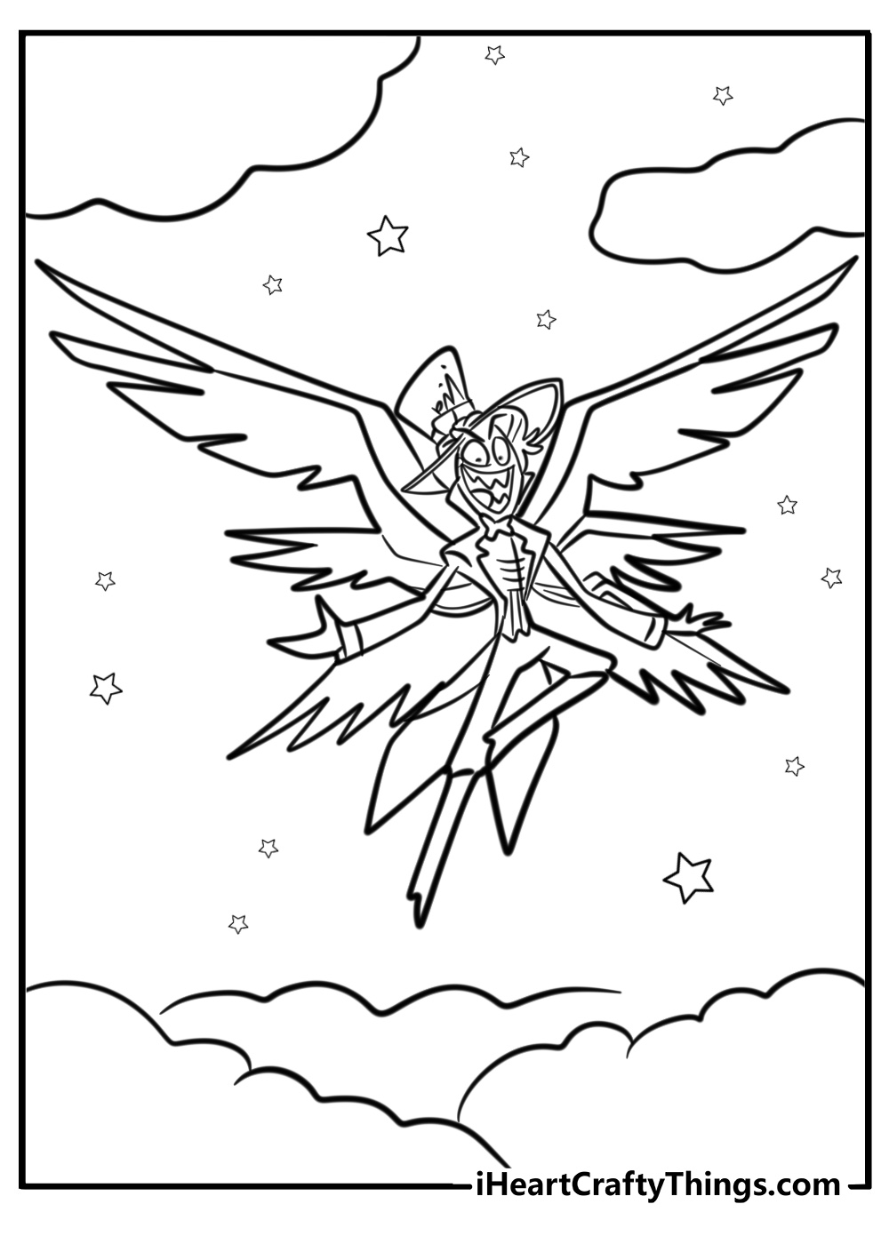 Lucifer morningstar hazbin hotel coloring page