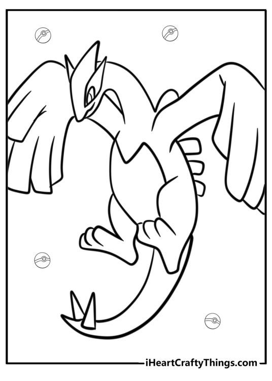 legendary pokemon Lugia coloring page