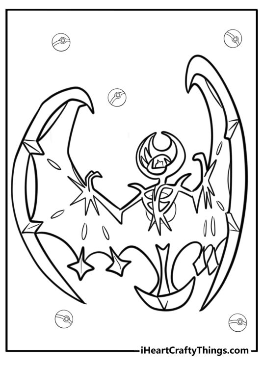 legendary pokemon Lunala coloring page