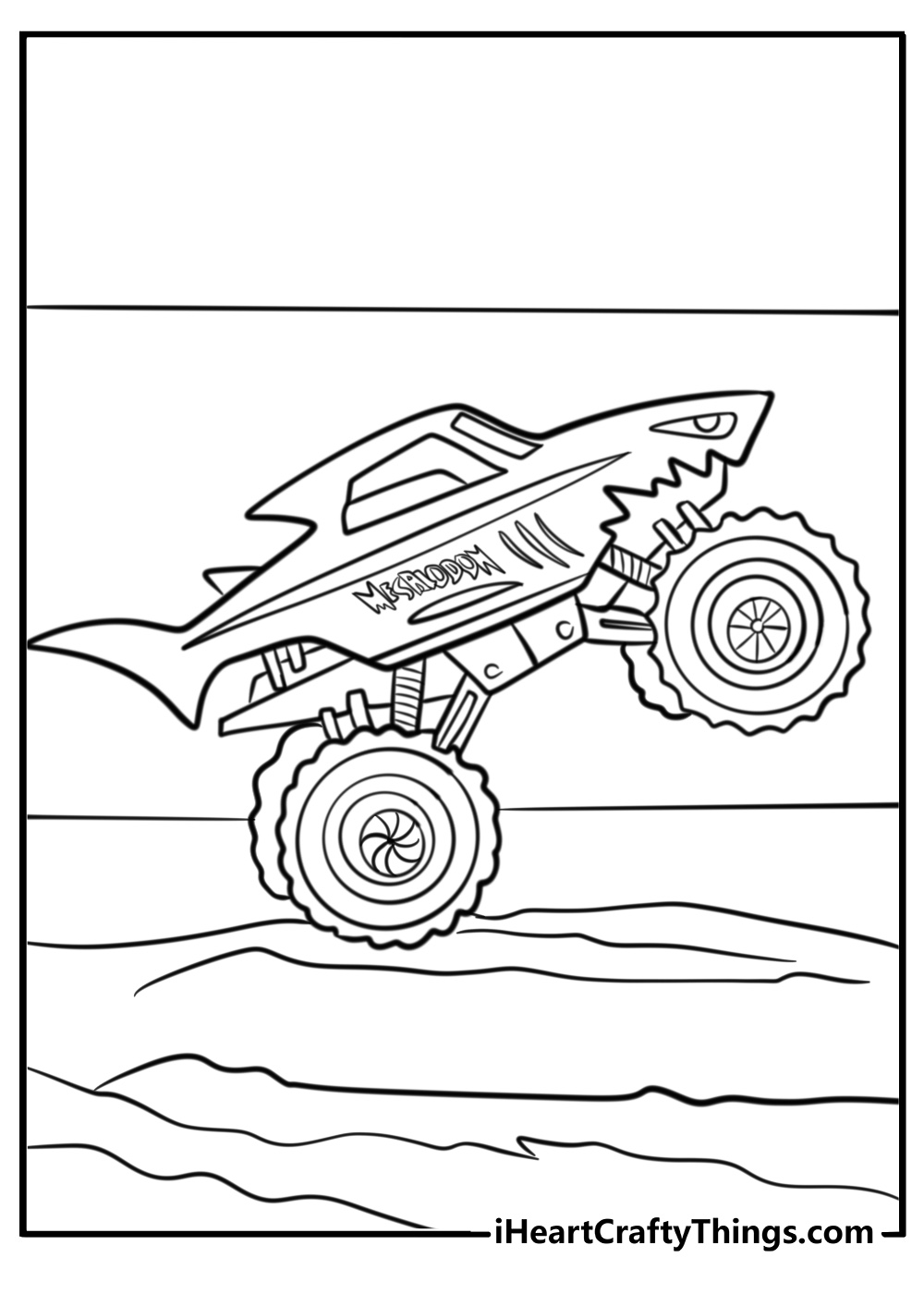 Megalodon monster jam coloring pages