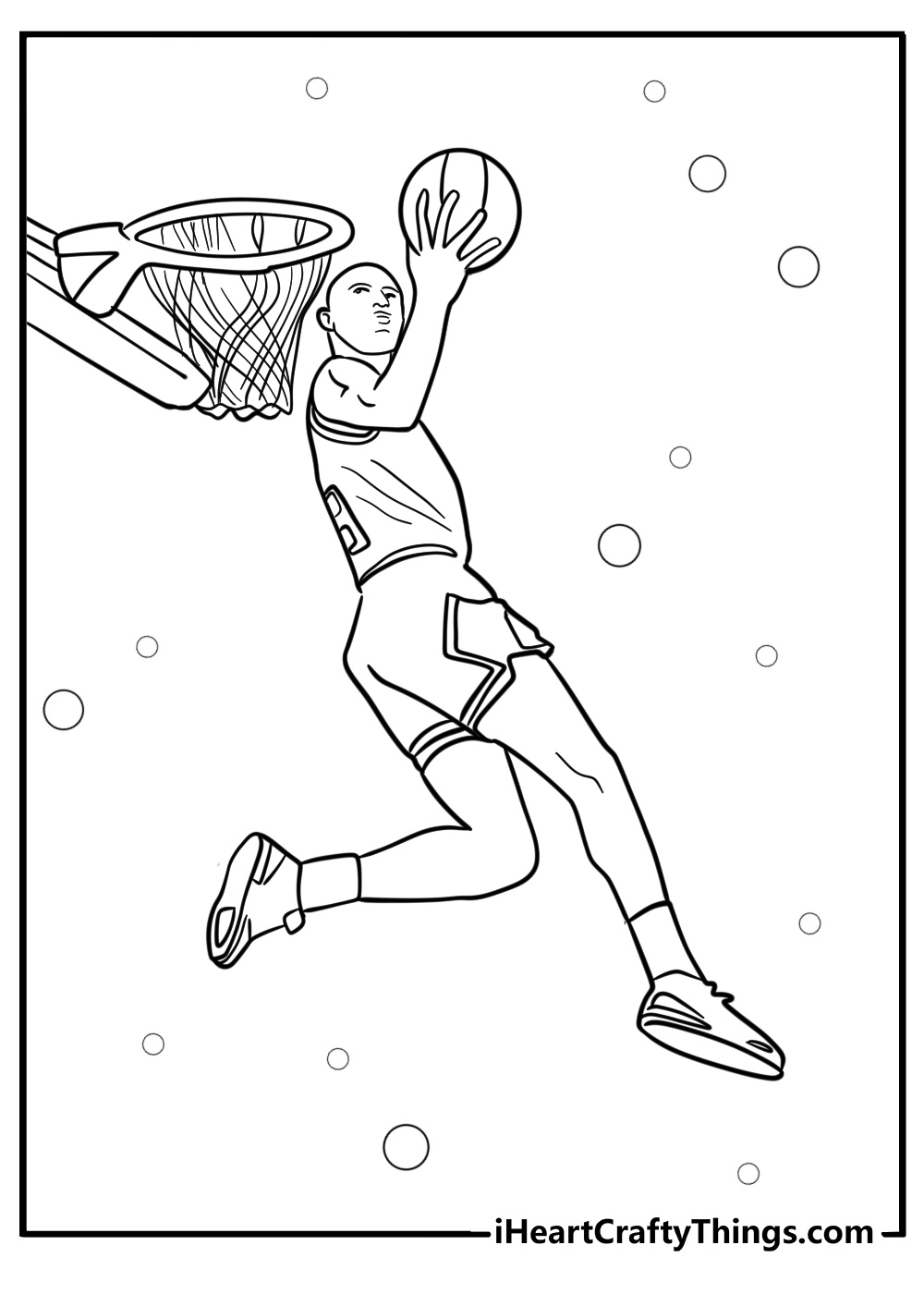 Michael jordan throwing a basketball nike poster coloring page