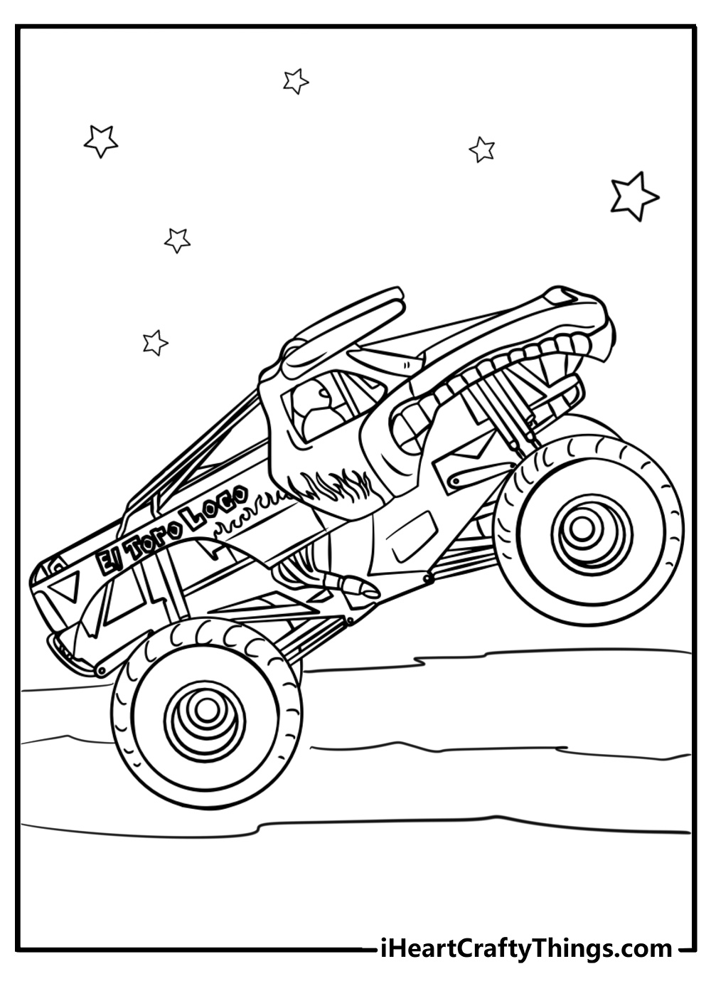 Monster jam coloring page of el toro loco truck