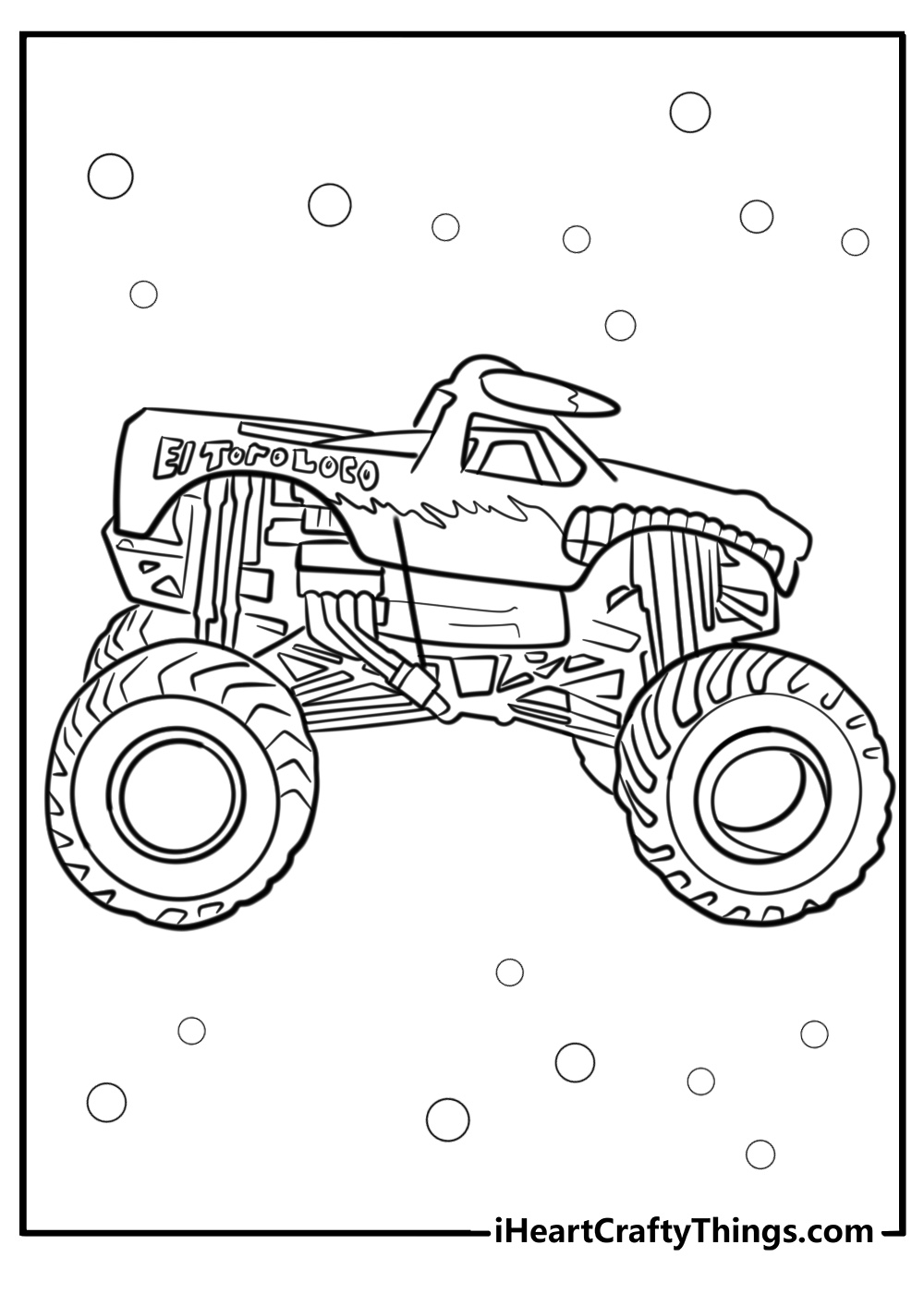 Monster jam coloring page of el toro loco