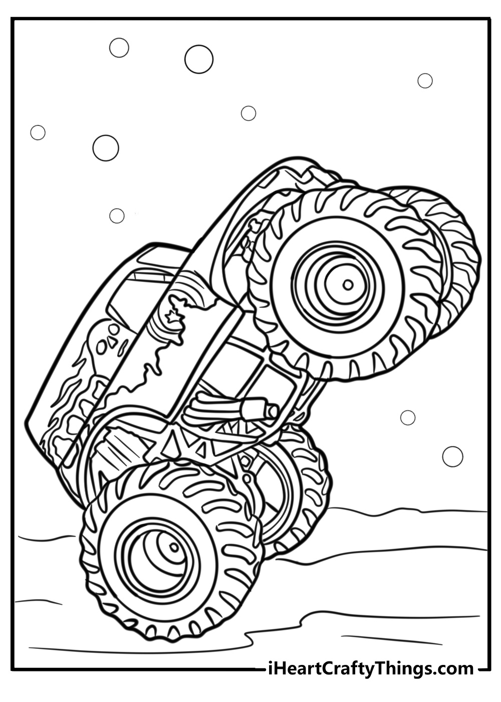 Monster jam coloring page of grave digger