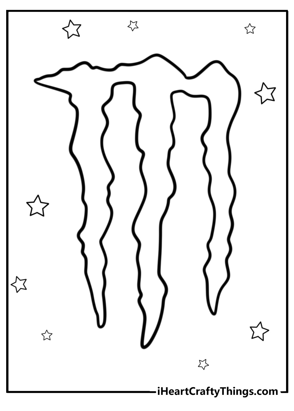 Monster logo coloring sheet