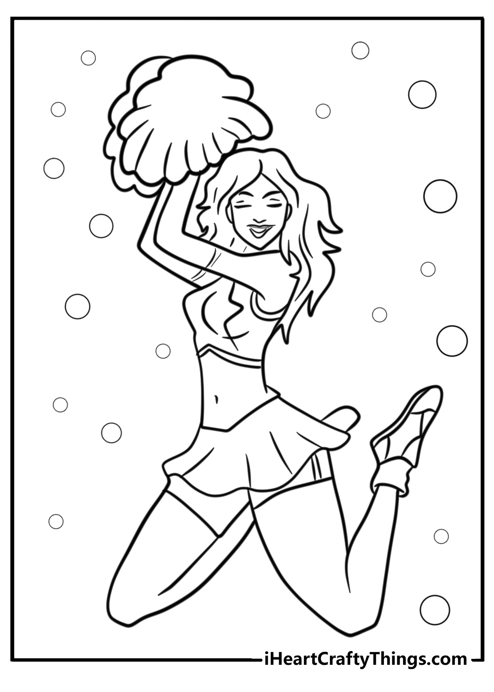 Motivational sign cheerleader coloring printables