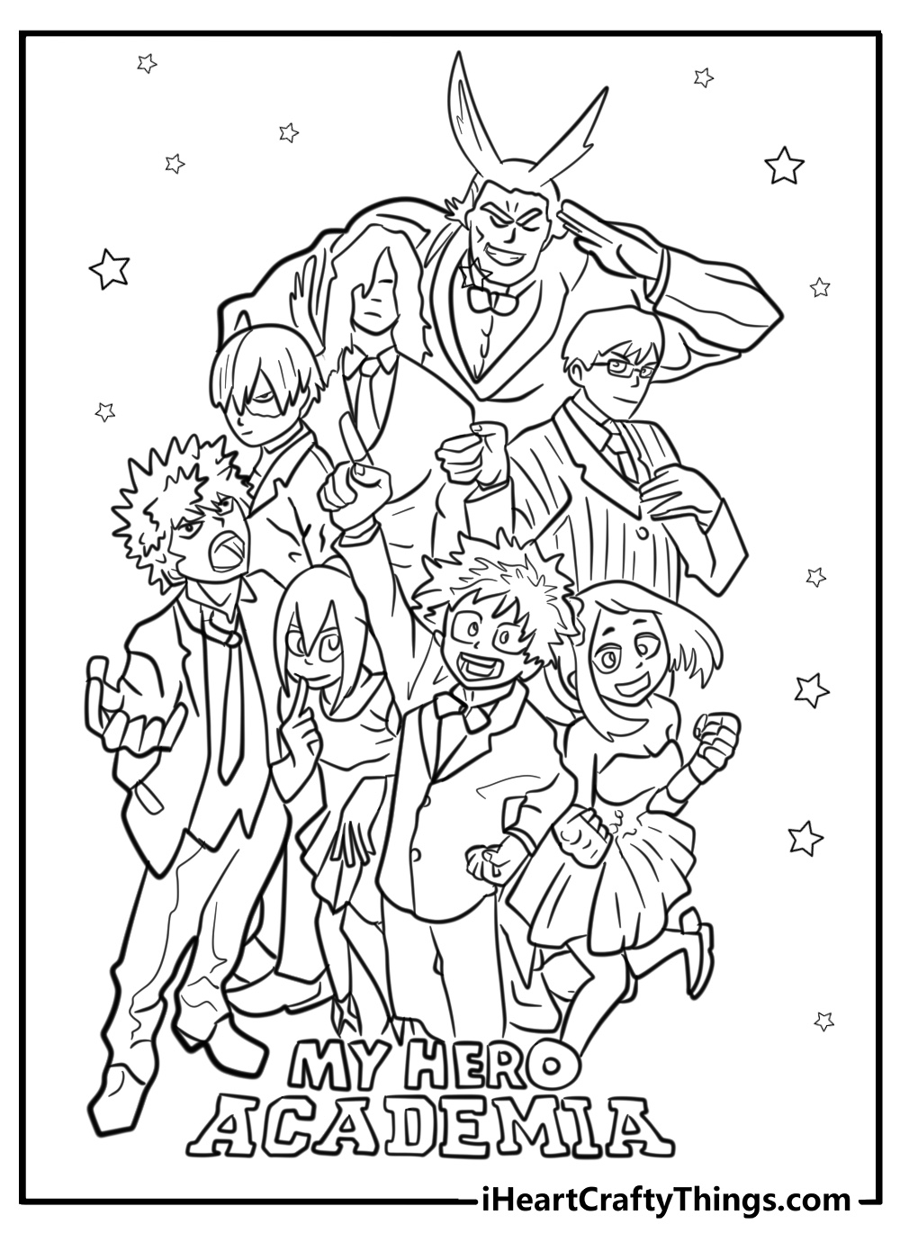 My hero academia movie poster coloring sheet