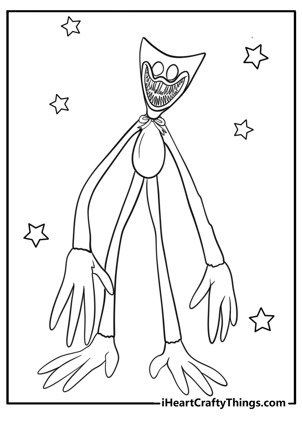 Nightmare huggy wuggy coloring page