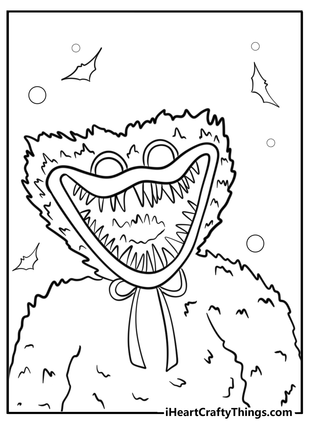 Nightmare huggy wuggy coloring pages