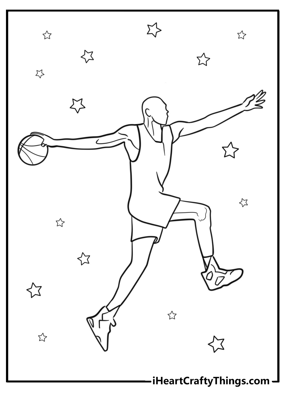 Nike athlete in jumpman pose free coloring page