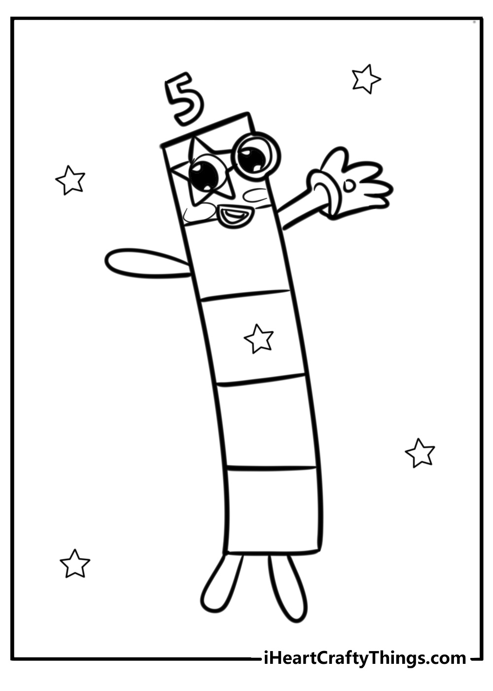 numberblocks 5 coloring pages