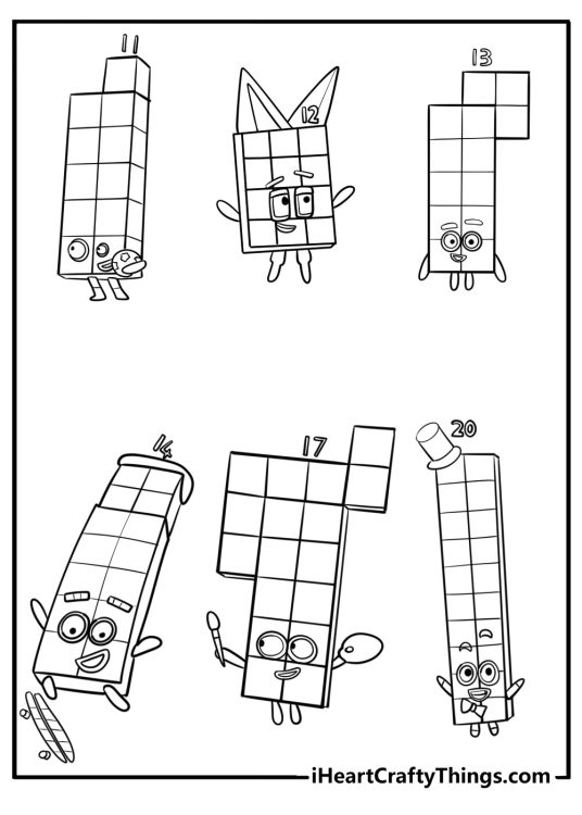 Numberblocks coloring pages