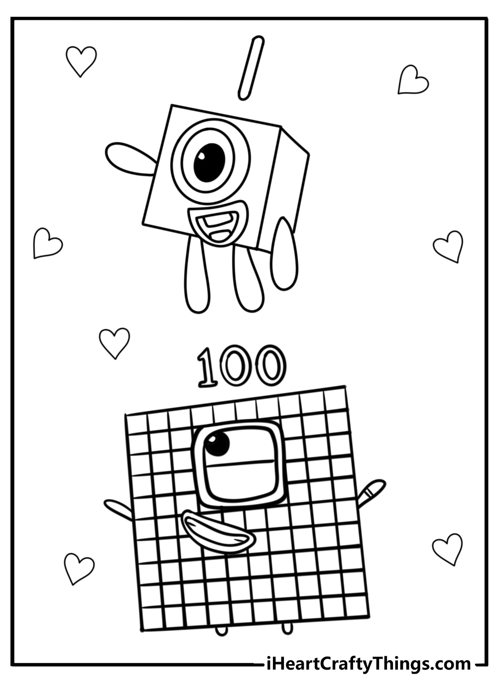 Numberblocks printables 1-100