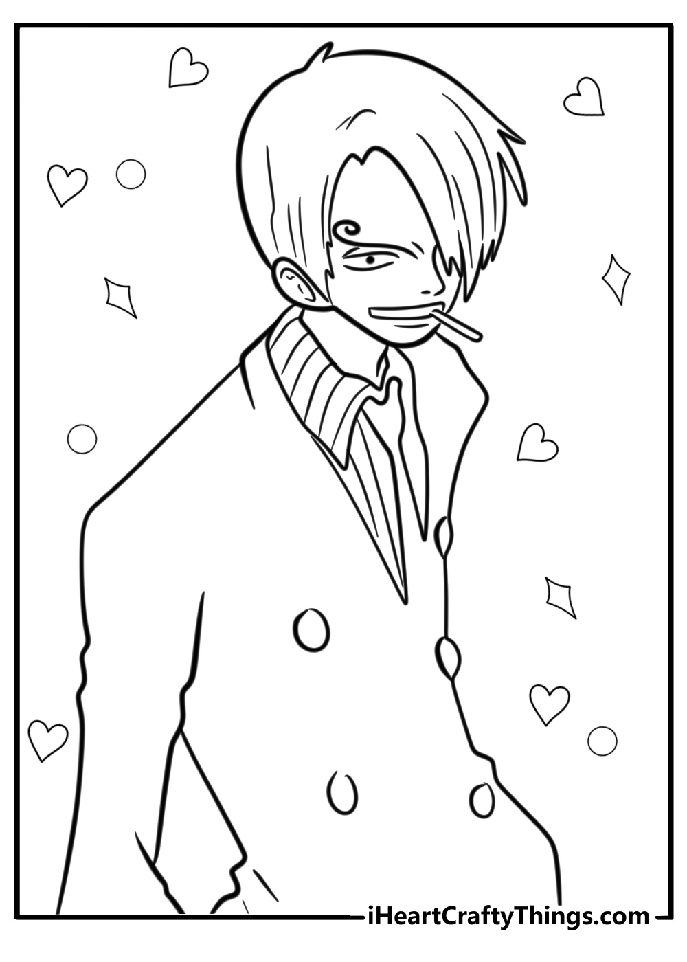 One piece coloring pages sanji