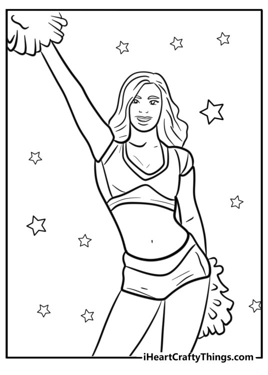 Parade cheerleader coloring pages
