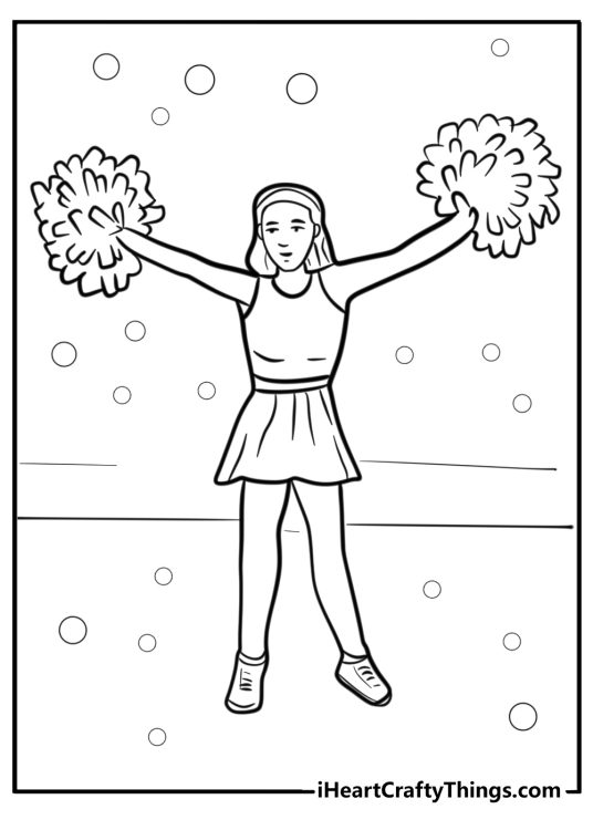 Pep rally cheerleader coloring pages