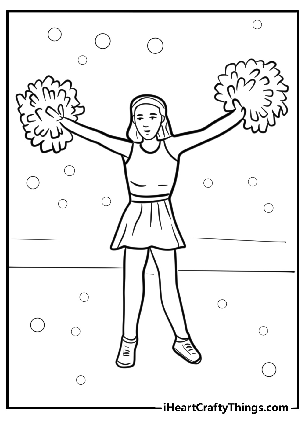 Pep rally cheerleader coloring pages