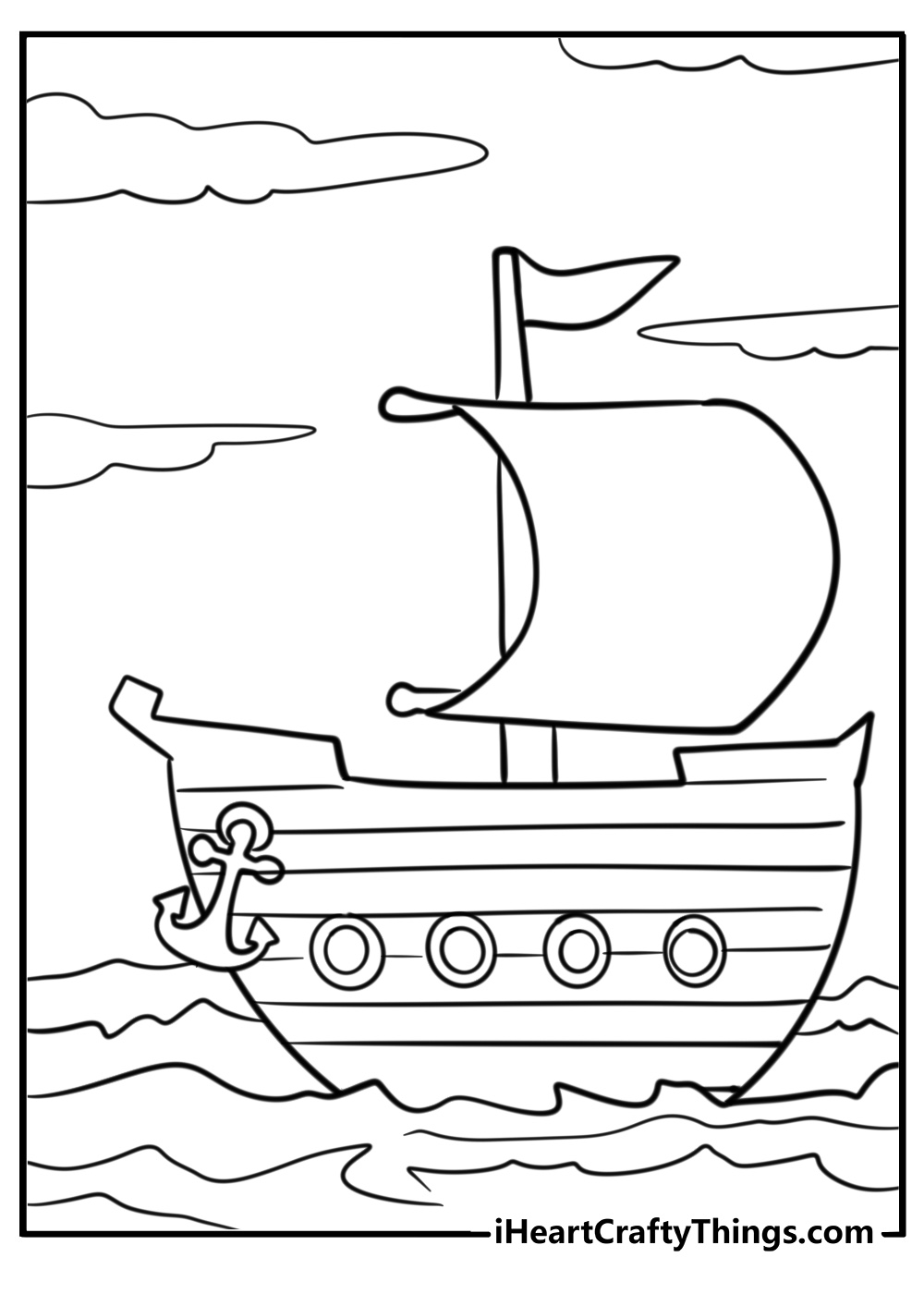 Pirate boat coloring pages