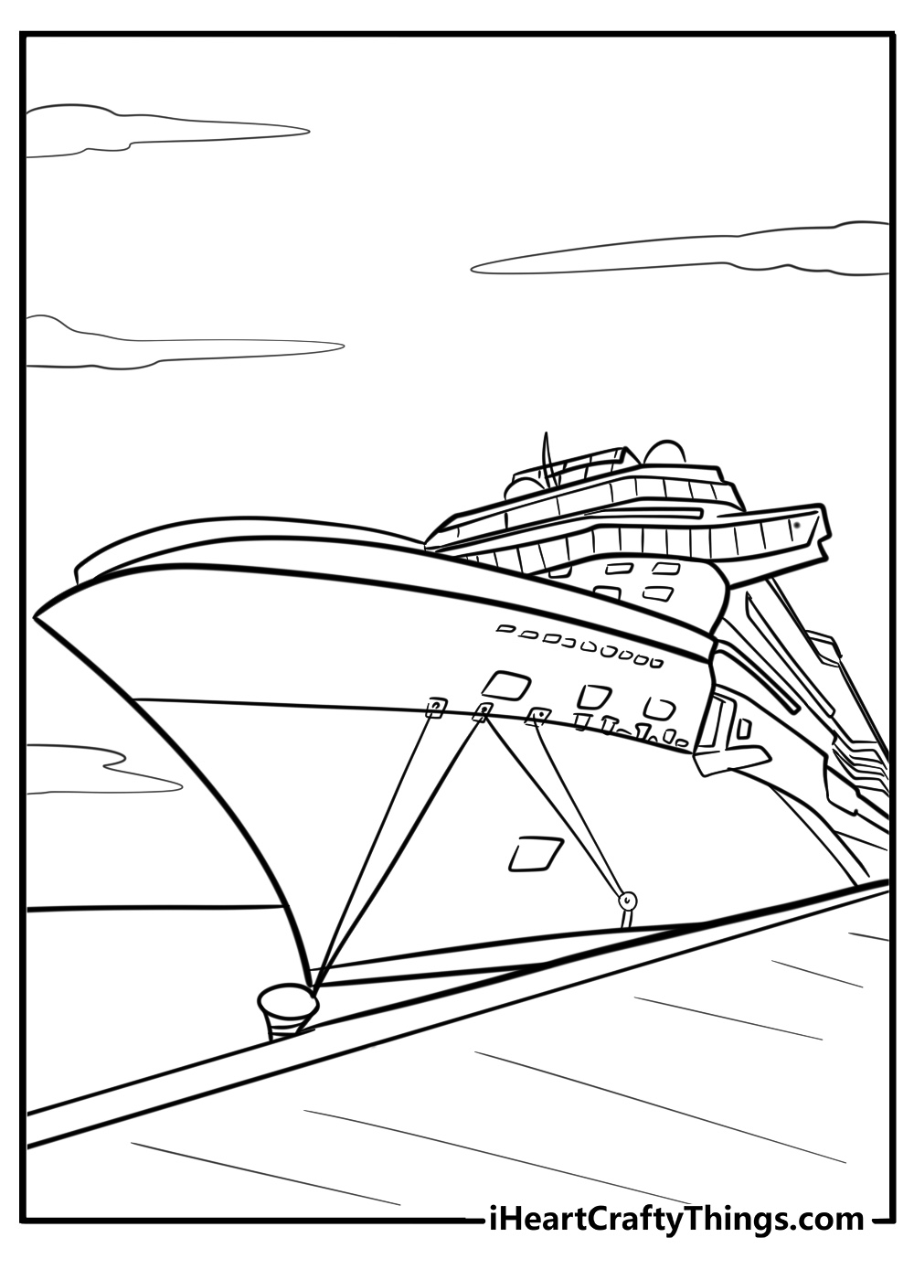 Pirate ship being repaired at a dock coloring pages