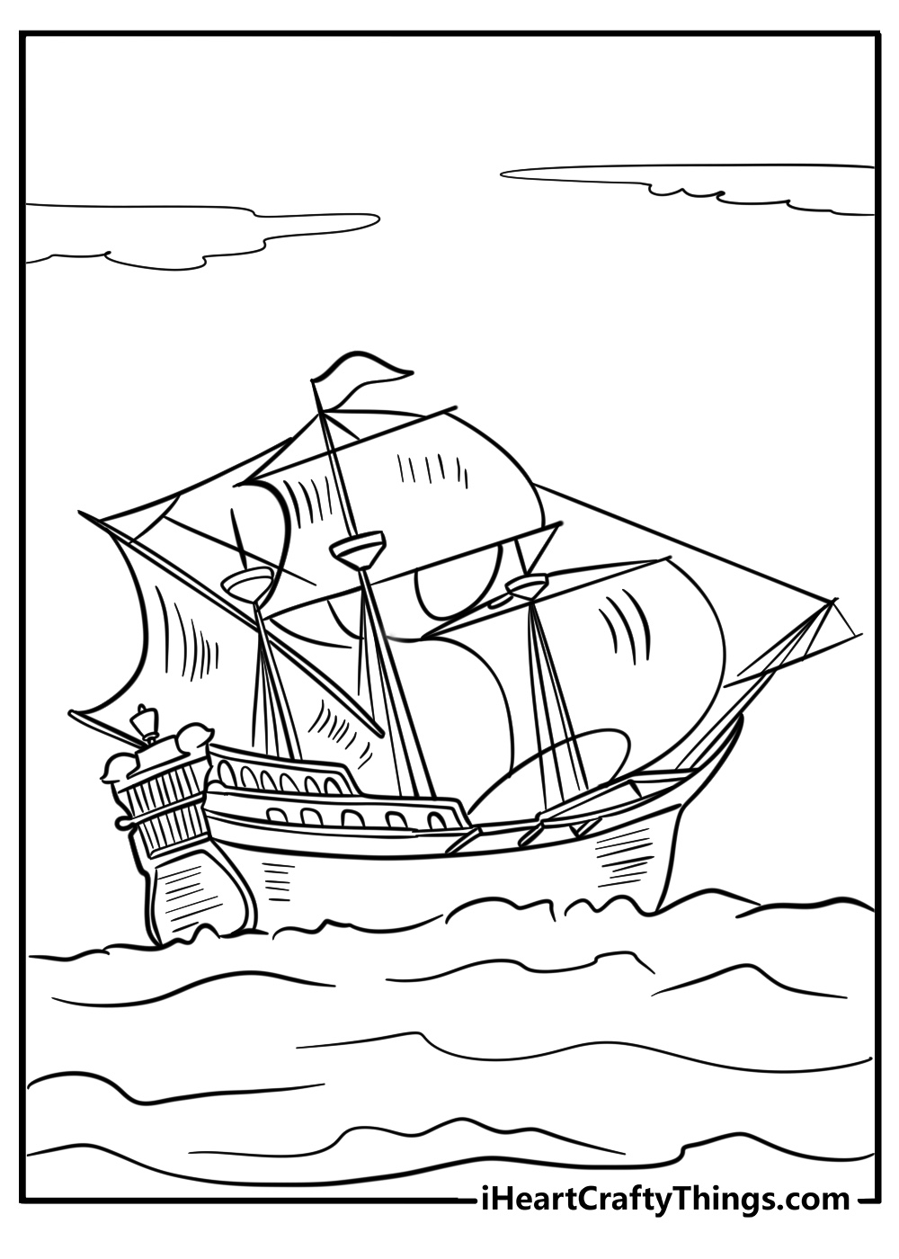 Pirate ship coloring page