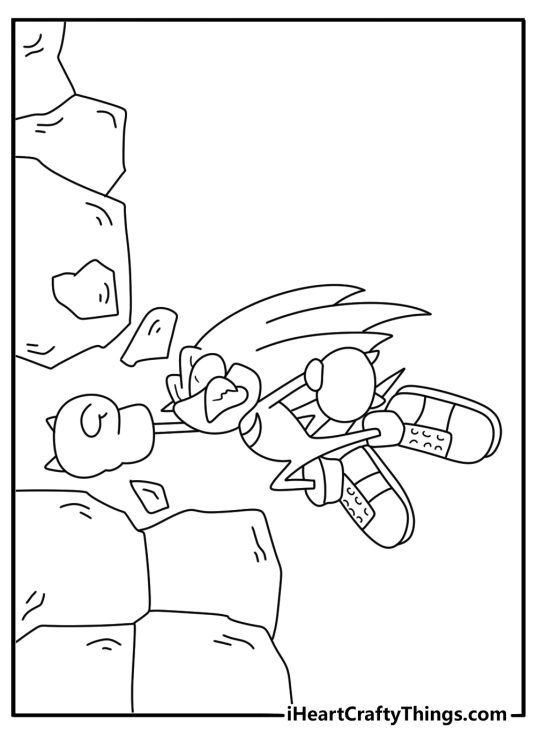 powerful punch breaks a stone wall in this action coloring page
