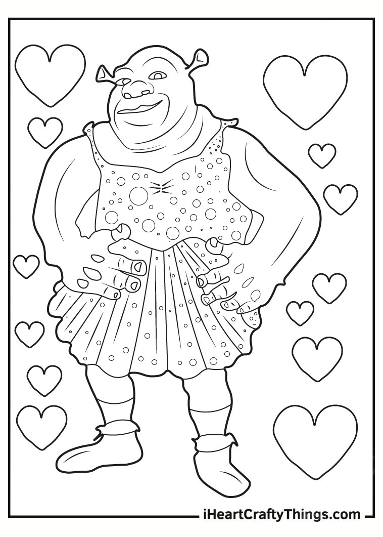 Preppy shrek coloring pages