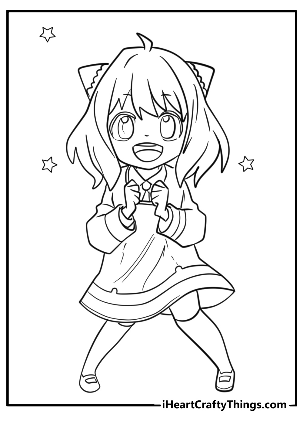 Pretty anime girl coloring pages