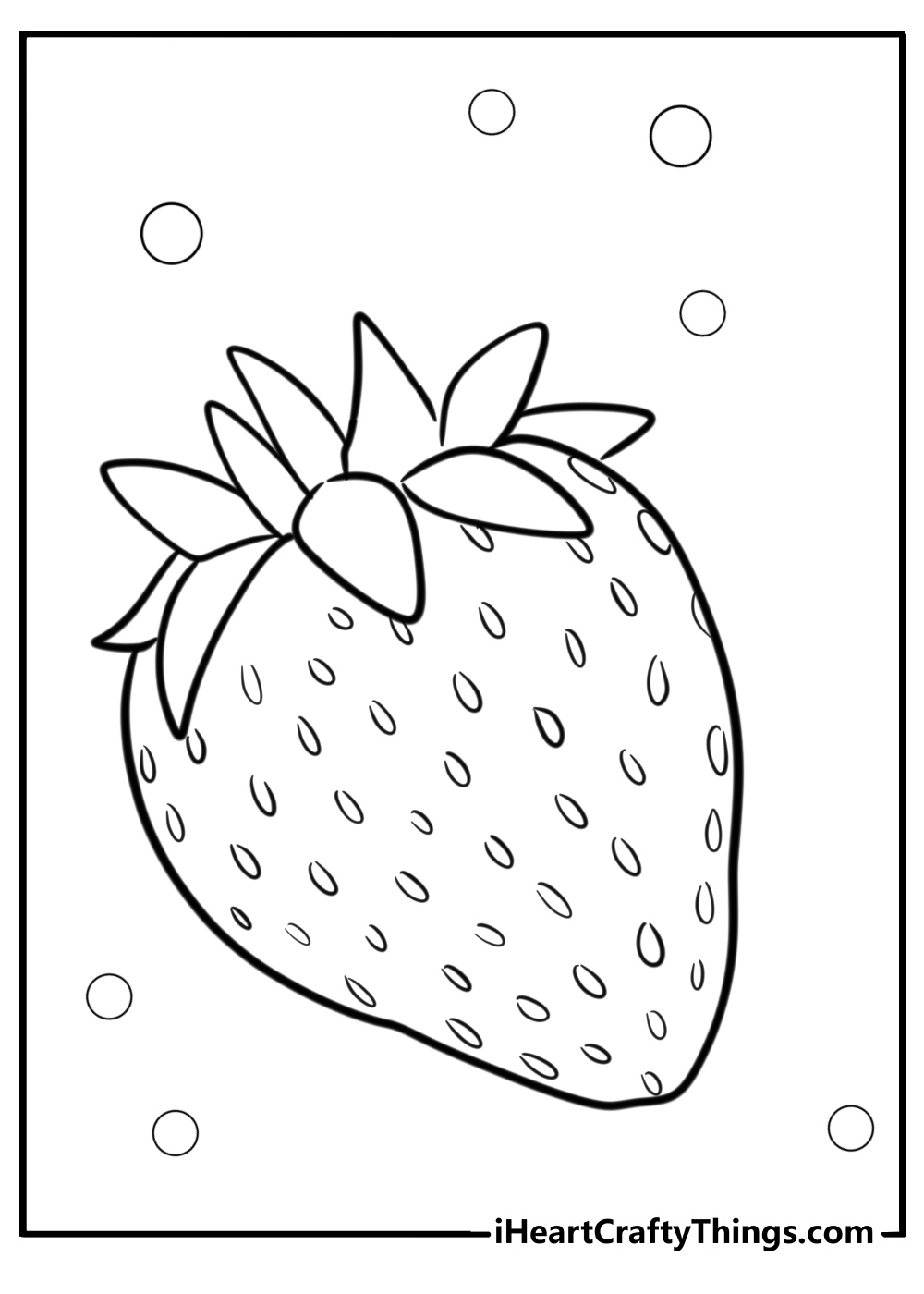 Printable strawberry coloring page