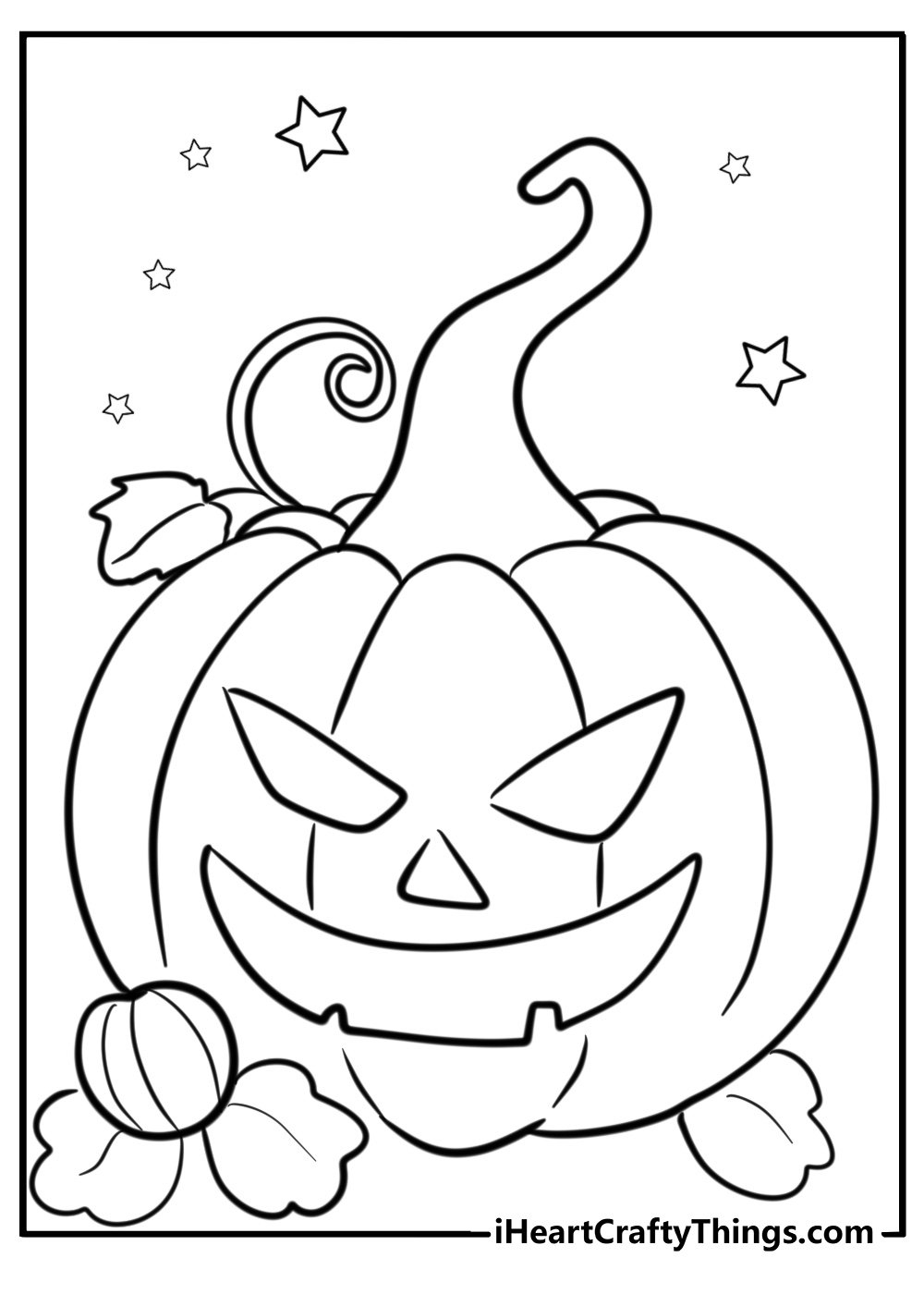 Pumpkin patch with Halloween lanterns free coloring page pdf