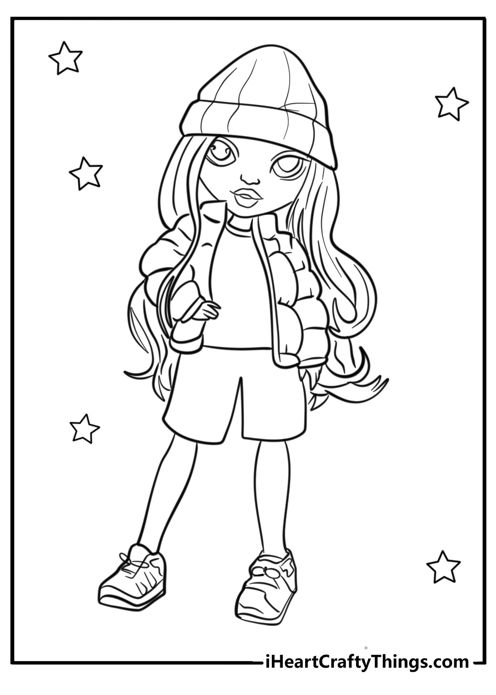 Rainbow high coloring pages jade