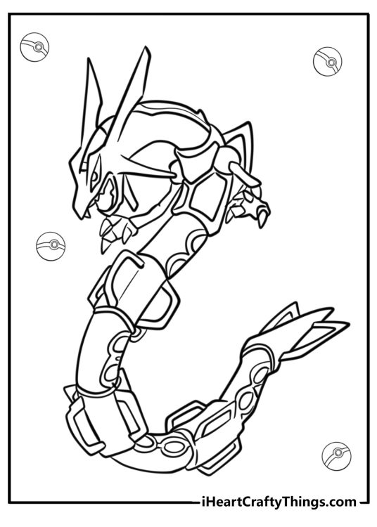 legendary pokemon Rayquaza coloring page