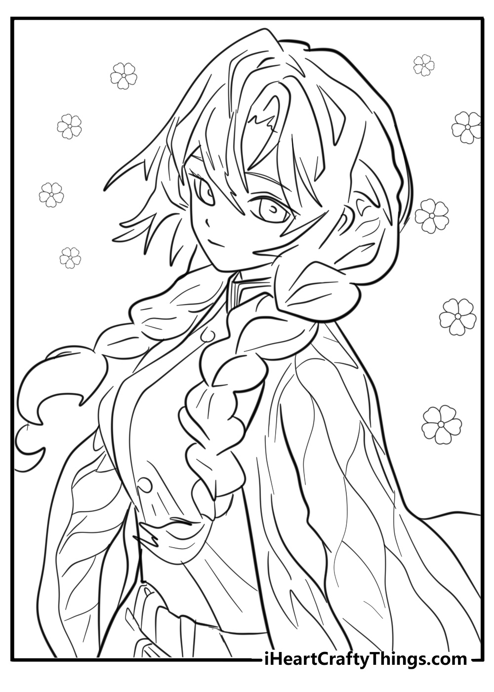 Realistic anime girl coloring pages