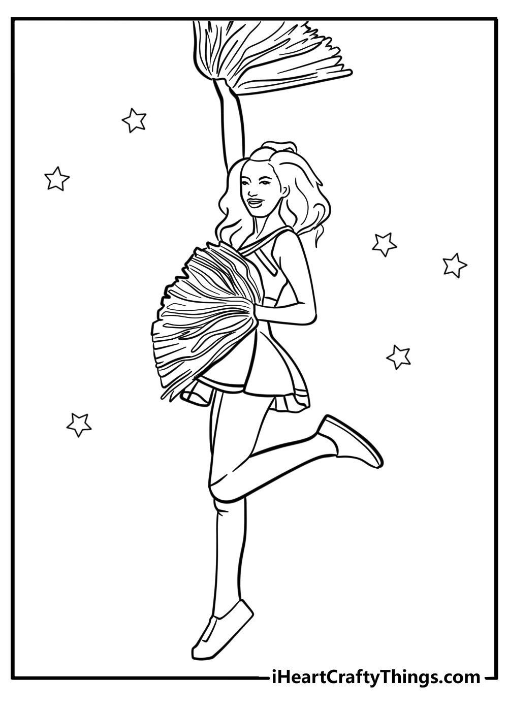 Realistic cheerleader coloring pages