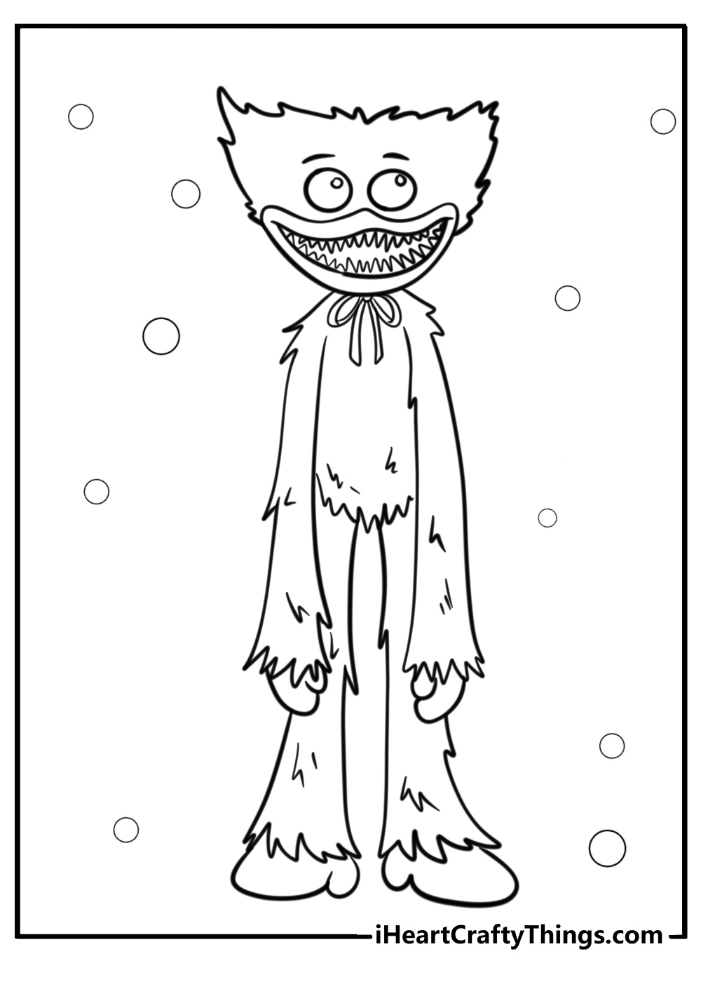 Realistic huggy wuggy coloring page