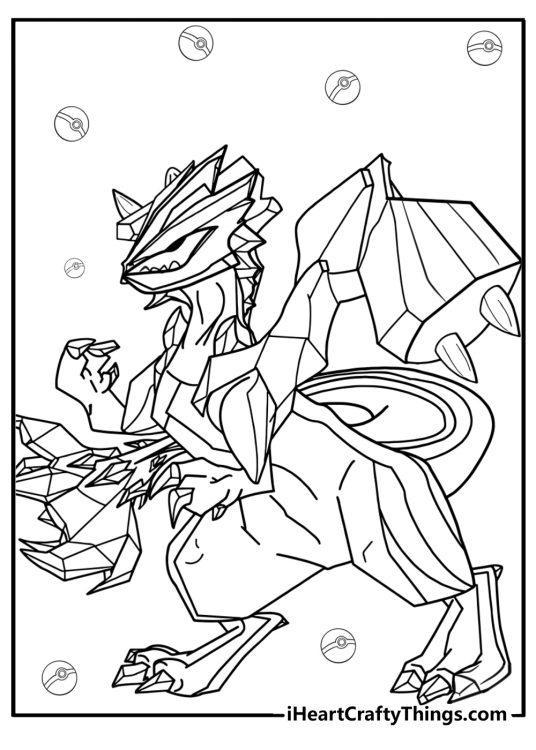 legendary pokemon Reshiram coloring page