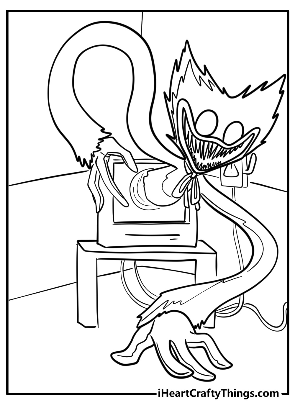 Scary huggy wuggy coloring pages