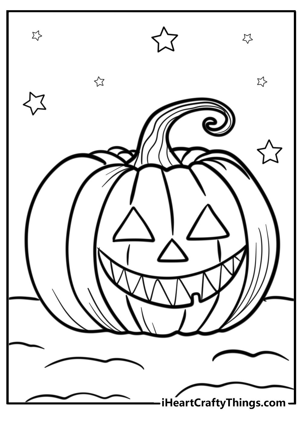 Scary Jack-o'-lantern coloring page for kids