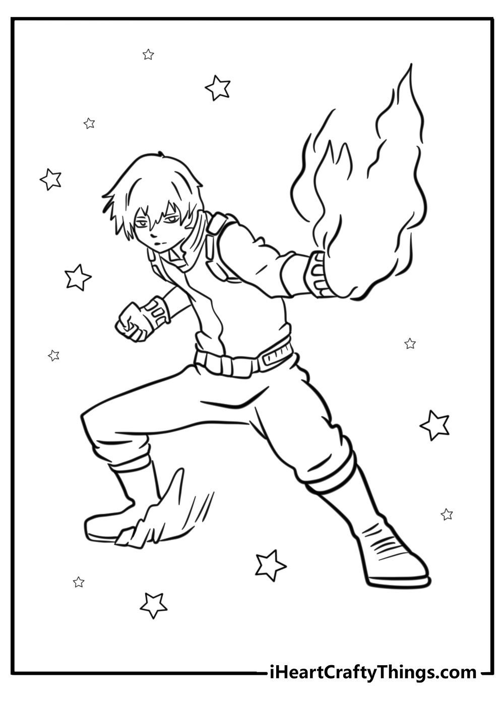 Shouto todoroki coloring page for kids