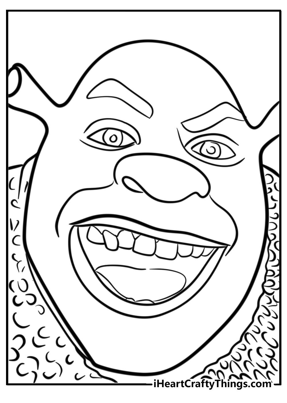 Shrek face coloring pages