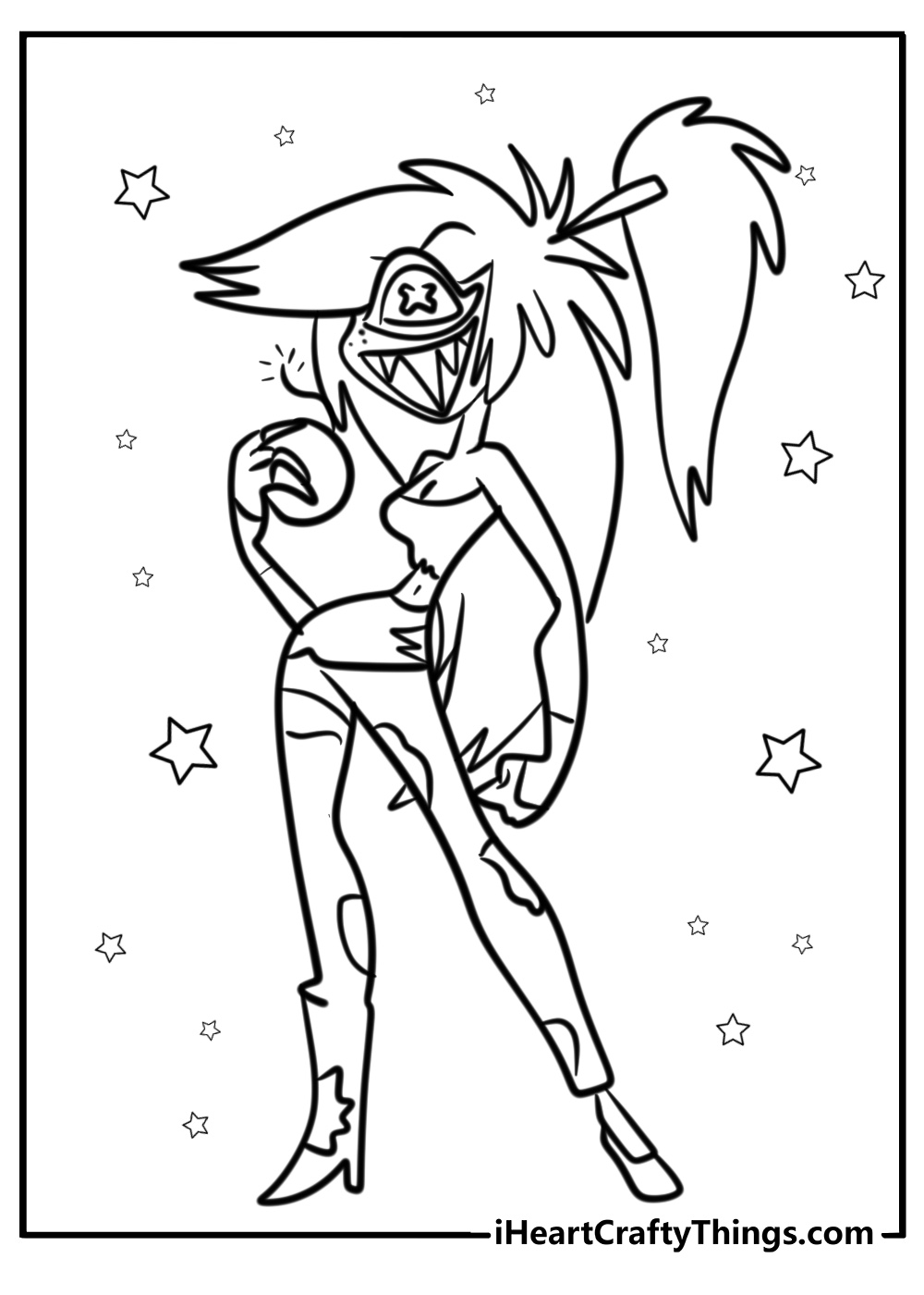 Sir pentious from hazbin hotel coloring sheet