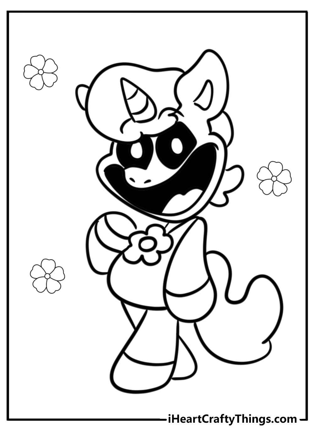 Smiling critters coloring pages from poppy playtime