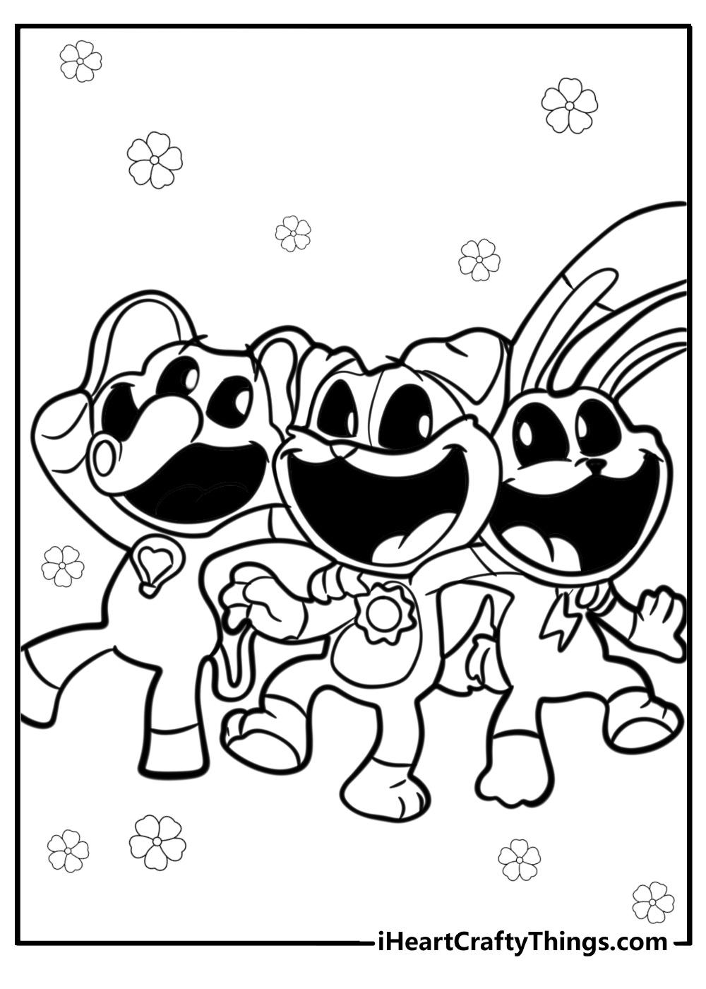 Smiling critters coloring pages poppy playtime