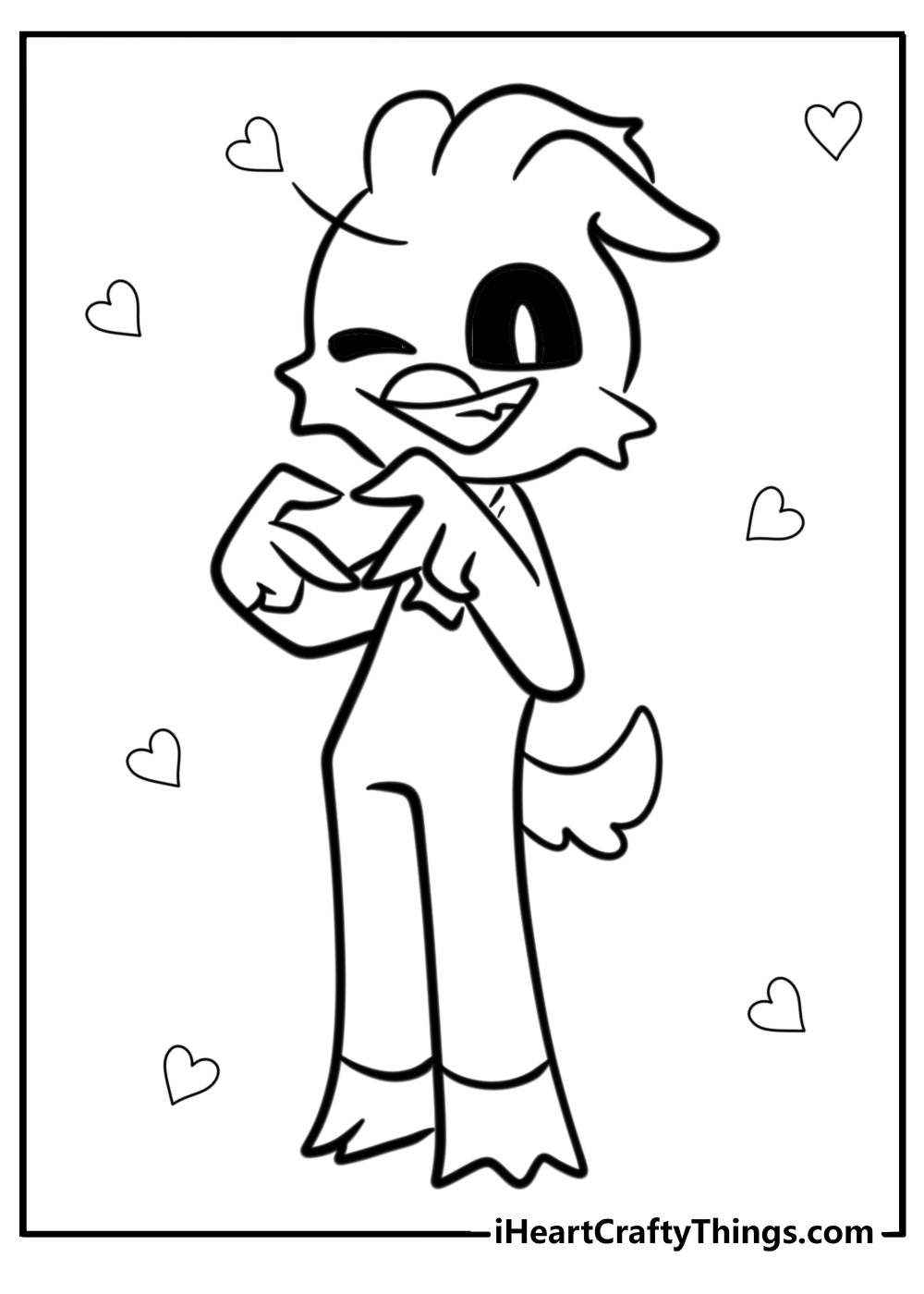 Smiling critters logo coloring page