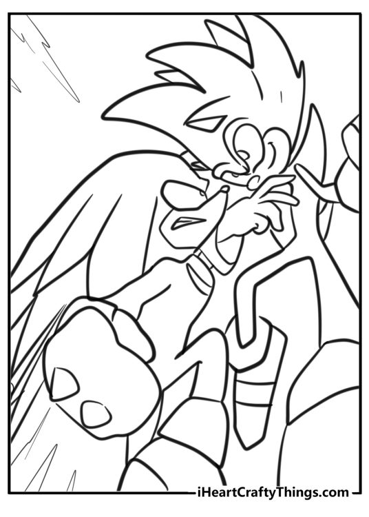Sonic and knuckles fighting coloring pages