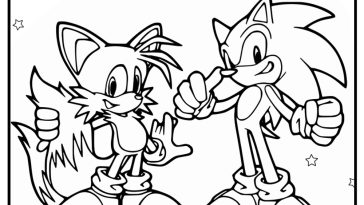 Sonic and tails coloring page