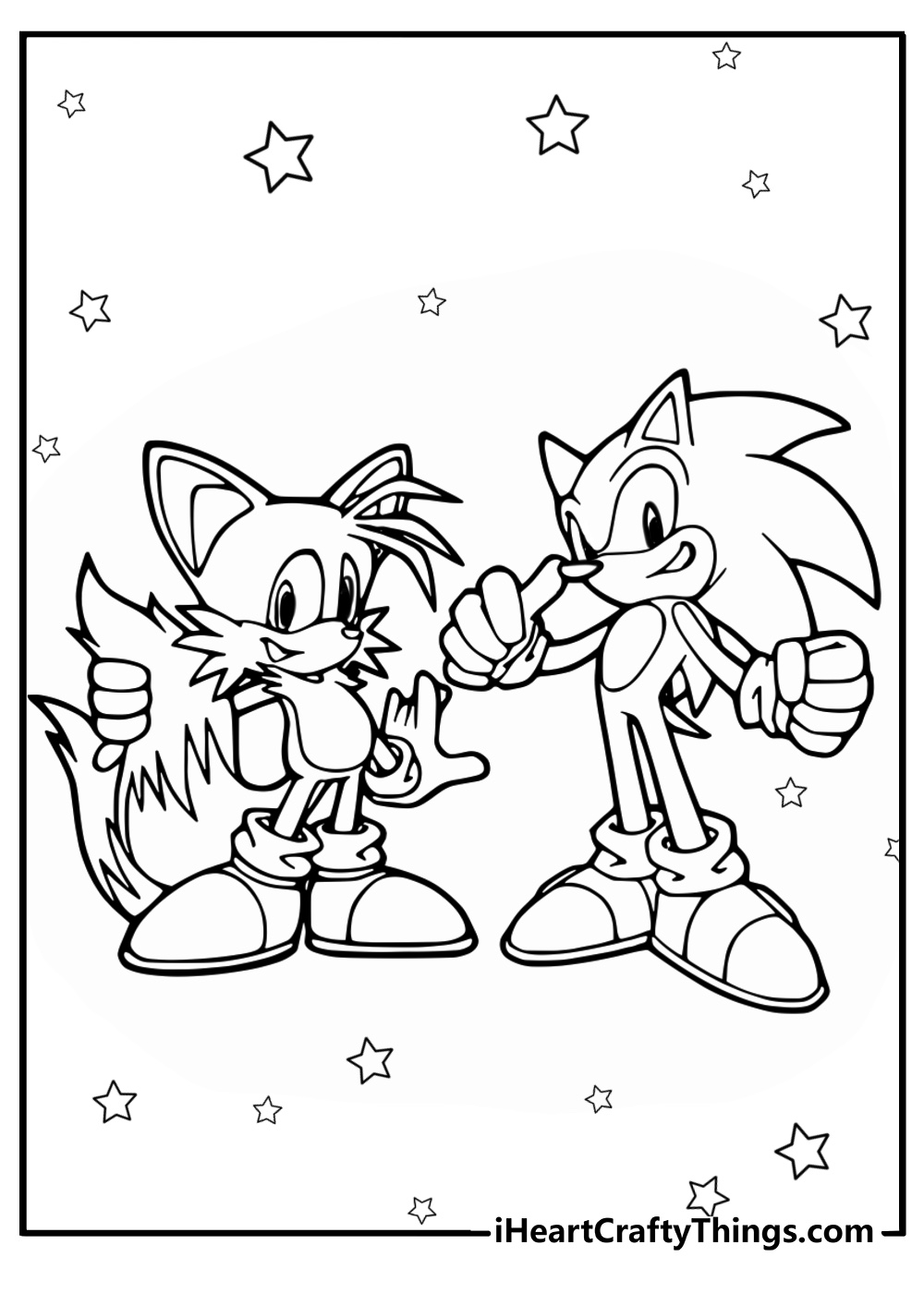 Sonic and tails coloring page