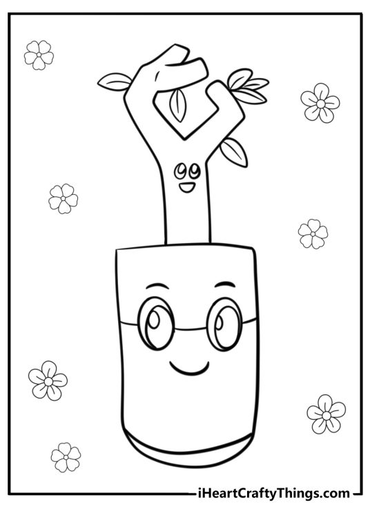 LankyBox-themed coloring page for kids presenting lovable duo of Sticky and Canny